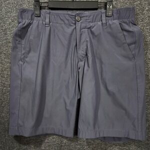 Under Armour Performance Shorts Men‎ Sz 34 Grey Flat Front Heat Gear